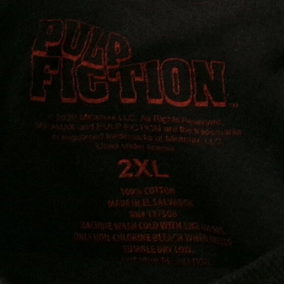 Pulp Fiction Black Short Sleeve Tee Shirt 2XL Men's - Picture 2 of 3